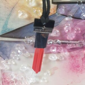 MARC JACOBS NWOT Red Lipstick Pendant on Black Rope Necklace